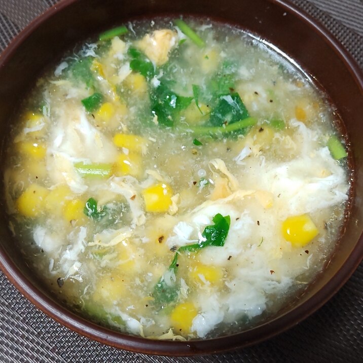 コーンと卵のとろとろスープ
